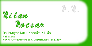milan mocsar business card