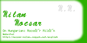 milan mocsar business card